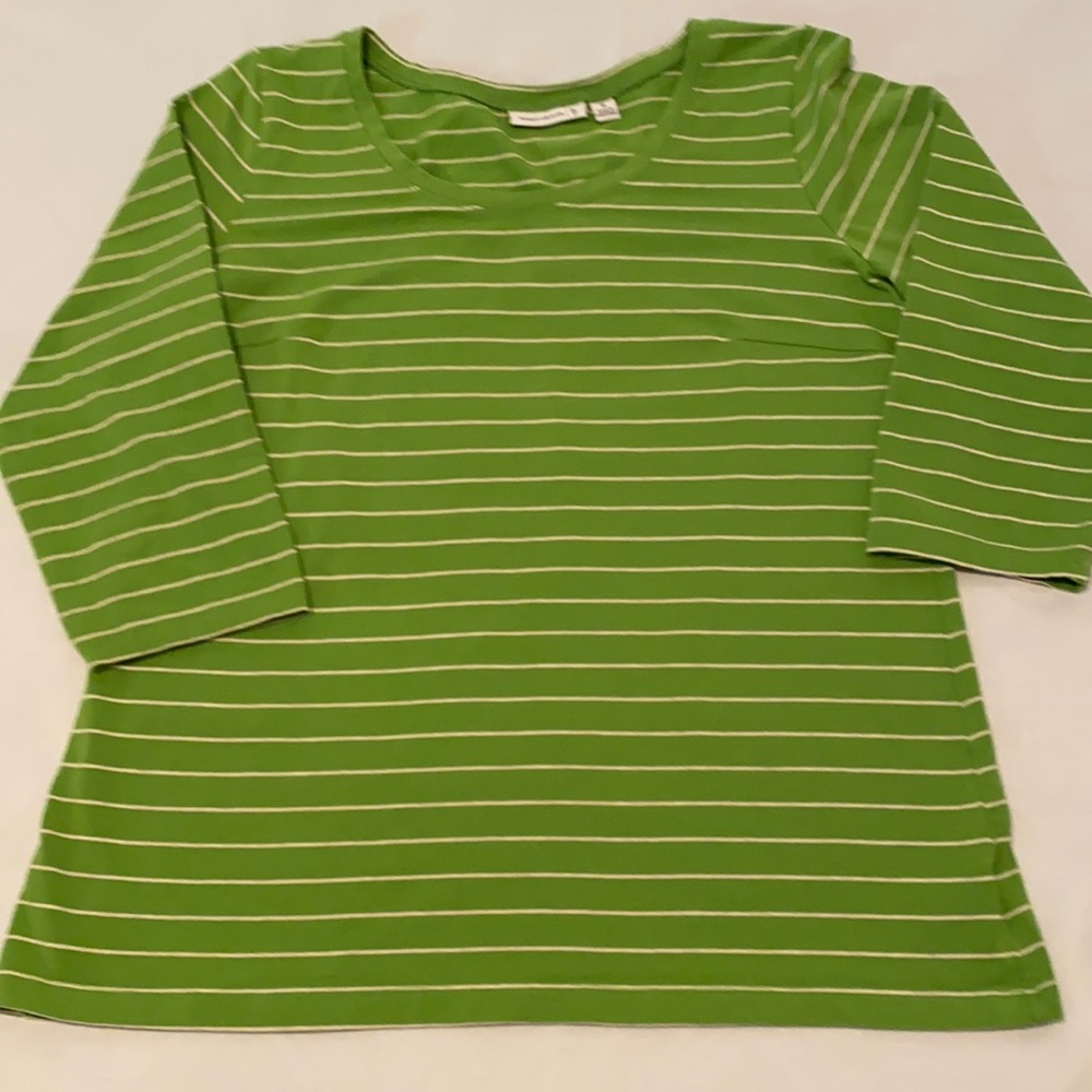 Susan Graver Soft Cotton Model 3/4 sleeve top.